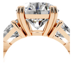 ROUND WITH TRILLION 3 STONE RING