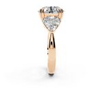 ROUND WITH TRILLION 3 STONE RING