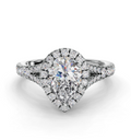 PEAR CATHEDRAL WITH HALO RING