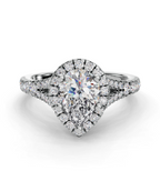 PEAR CATHEDRAL WITH HALO RING
