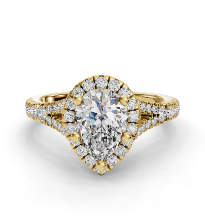 PEAR CATHEDRAL WITH HALO RING