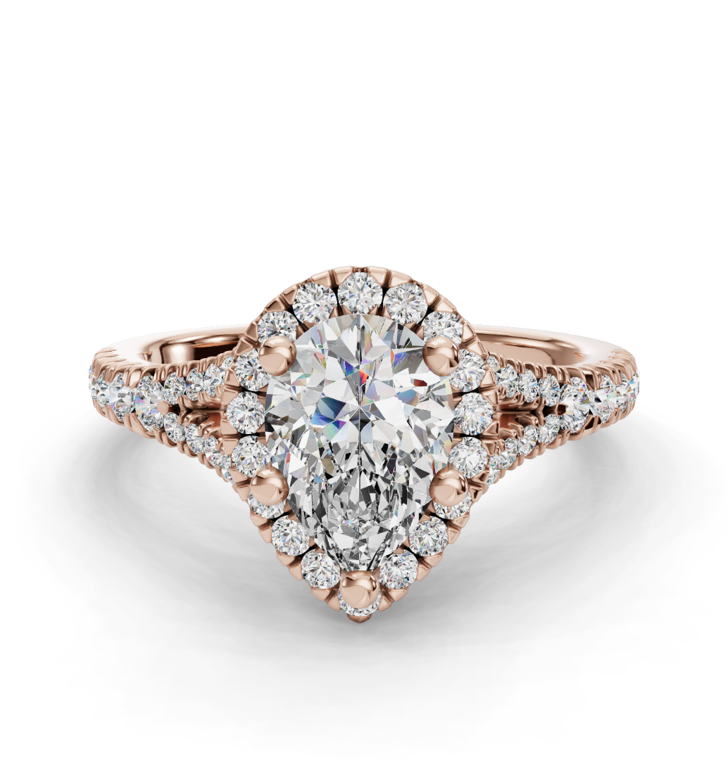 PEAR CATHEDRAL WITH HALO RING