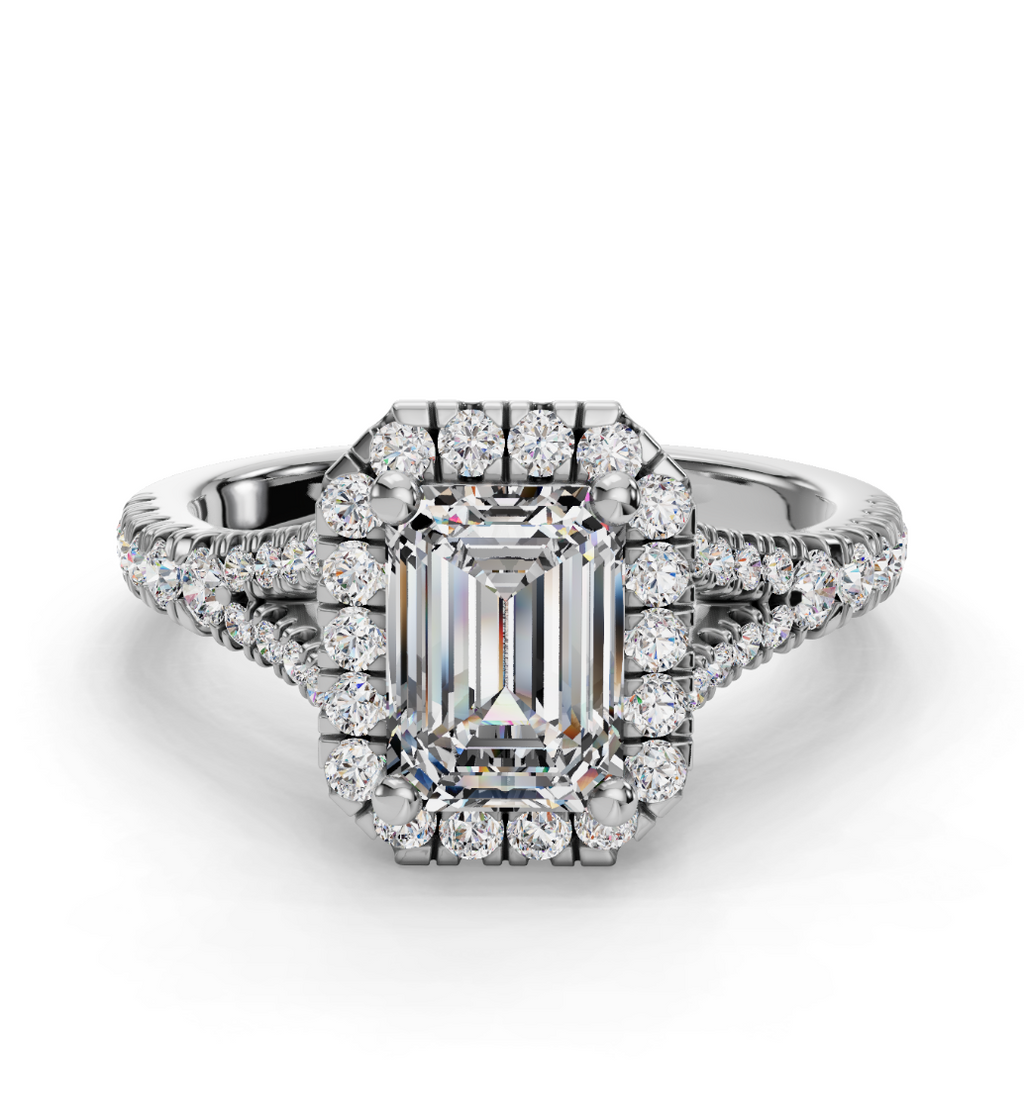 EMERALD CATHEDRAL WITH HALO RING