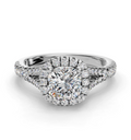 CUSHION CATHEDRAL WITH HALO RING