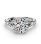 CUSHION CATHEDRAL WITH HALO RING