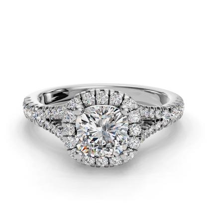 CUSHION CATHEDRAL WITH HALO RING