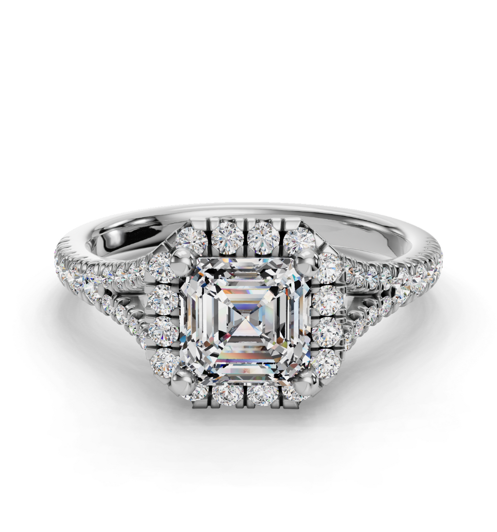 PEAR CATHEDRAL WITH HALO RING