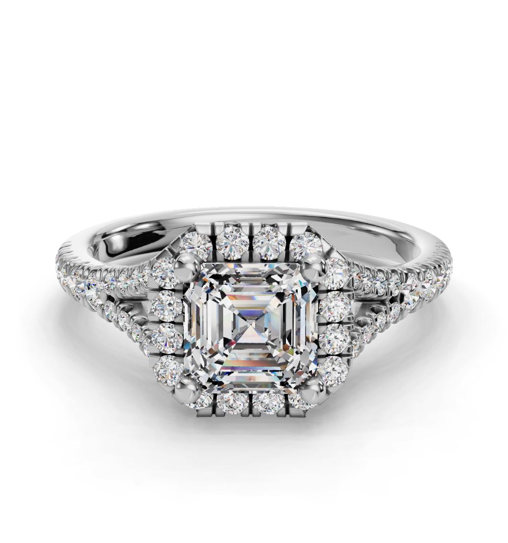 PEAR CATHEDRAL WITH HALO RING
