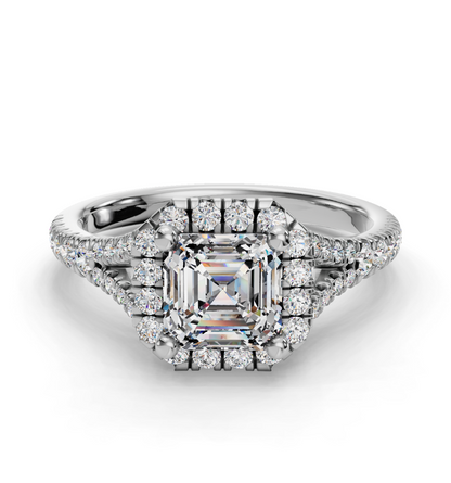 PEAR CATHEDRAL WITH HALO RING