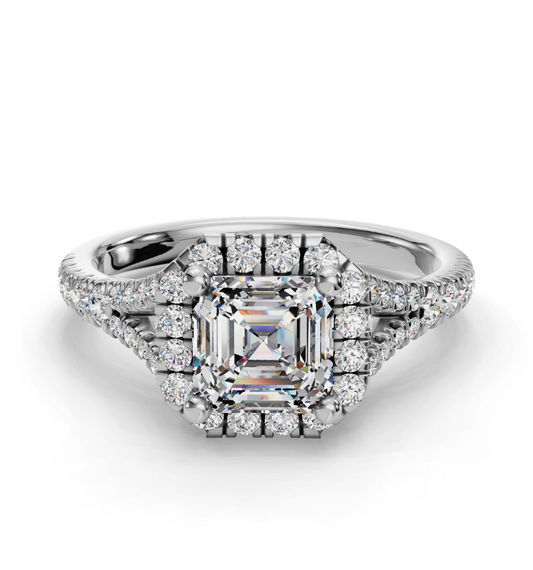 PEAR CATHEDRAL WITH HALO RING