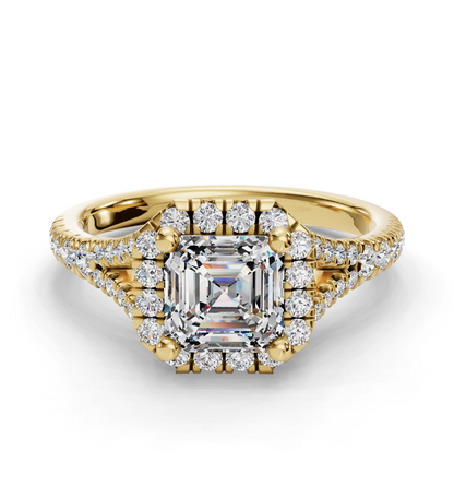 PEAR CATHEDRAL WITH HALO RING