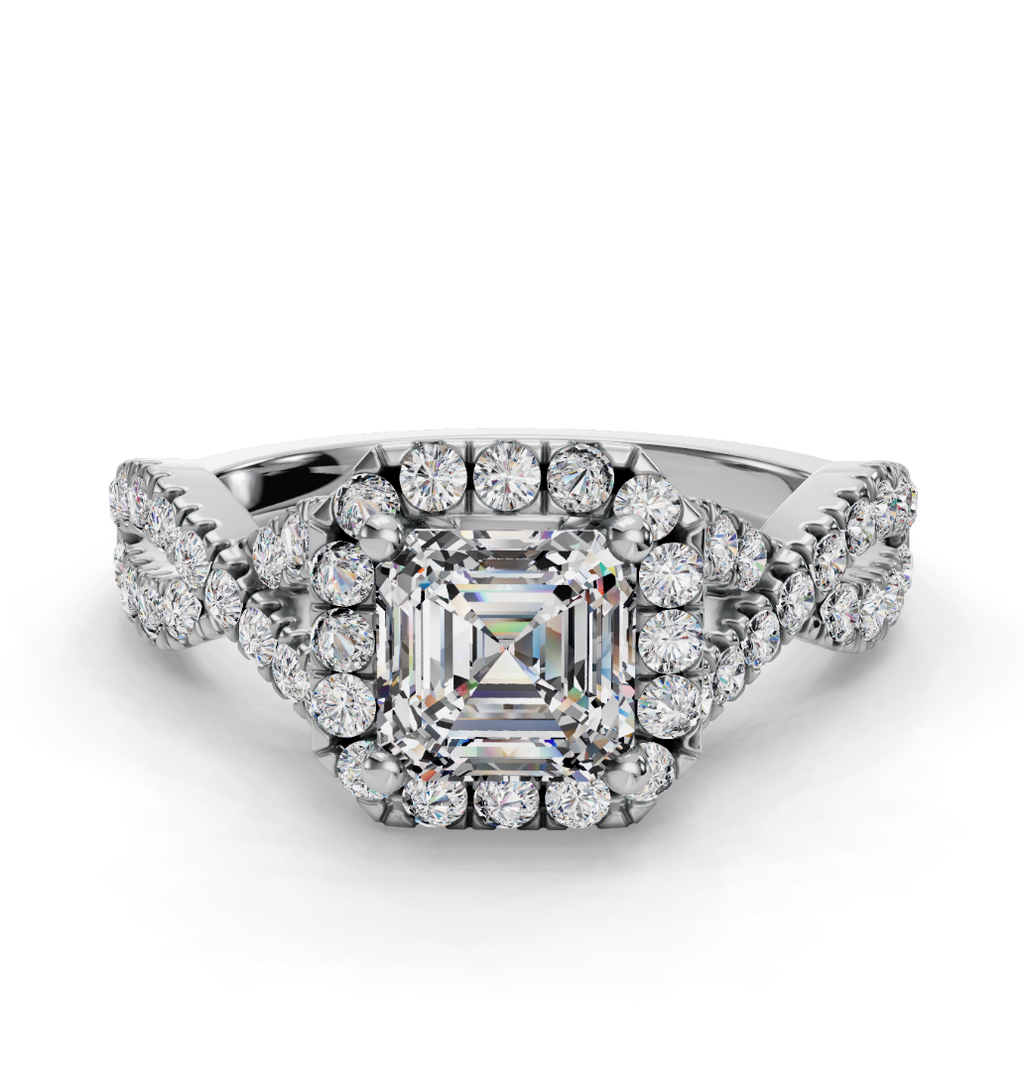 ASSCHER NATURE INSPIRED HALO RING