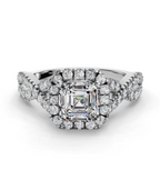 ASSCHER NATURE INSPIRED HALO RING