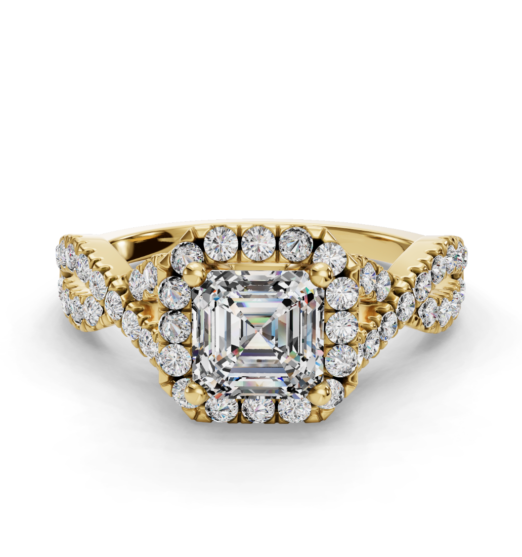 ASSCHER NATURE INSPIRED HALO RING