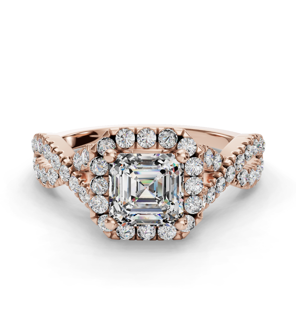 ASSCHER NATURE INSPIRED HALO RING