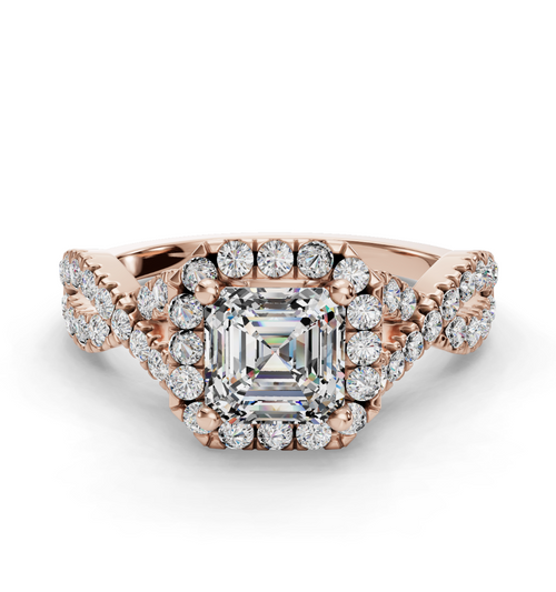 ASSCHER NATURE INSPIRED HALO RING