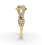 ASSCHER NATURE INSPIRED HALO RING