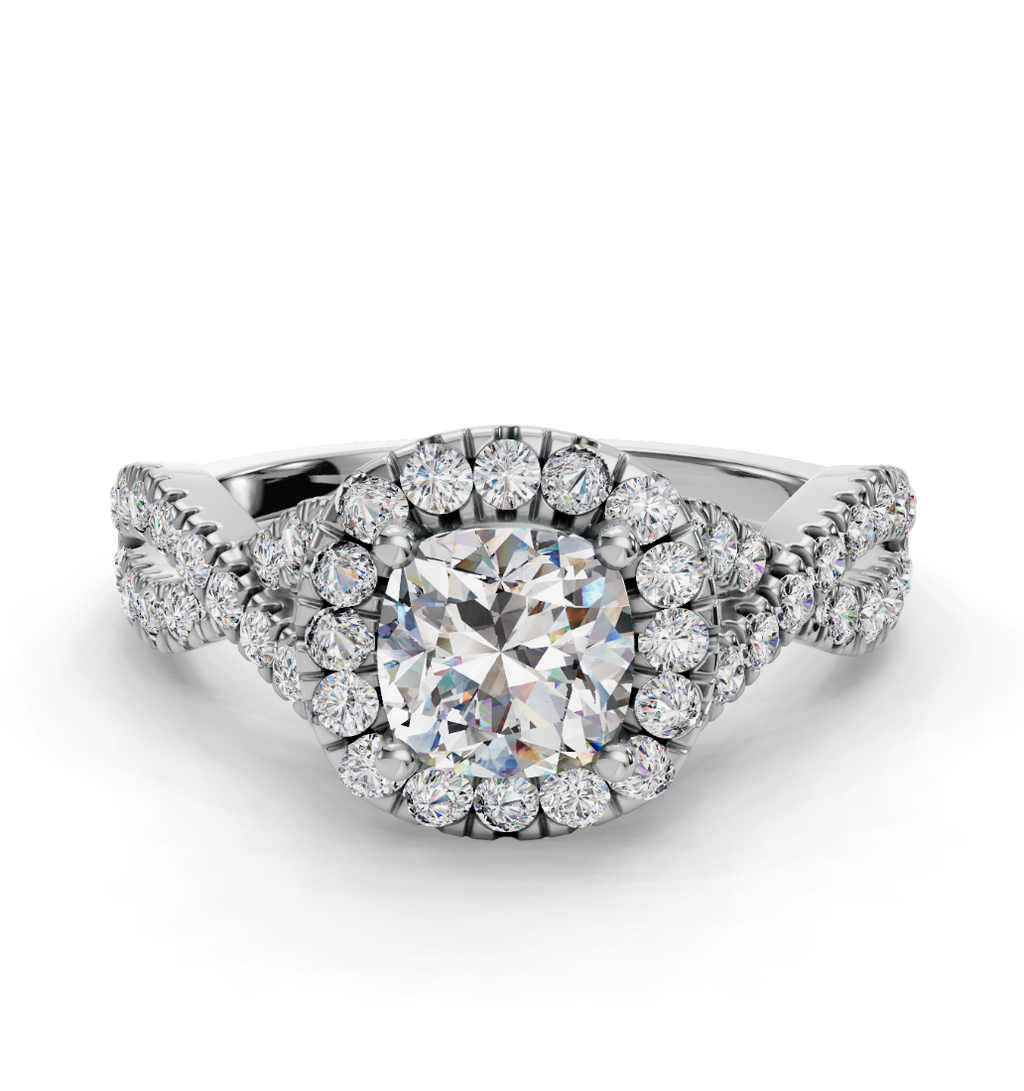 CUSHION NATURE INSPIRED HALO RING