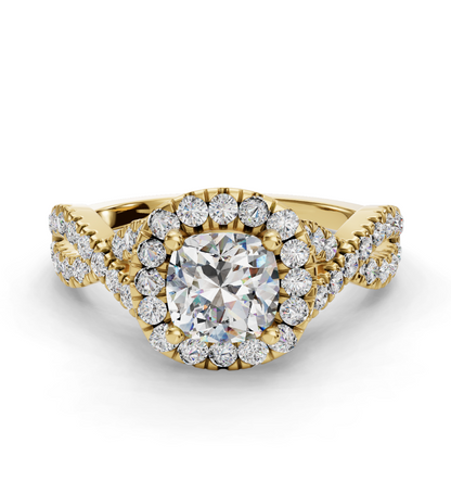 CUSHION NATURE INSPIRED HALO RING