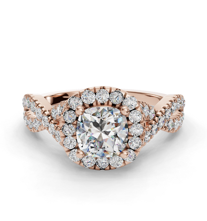 CUSHION NATURE INSPIRED HALO RING