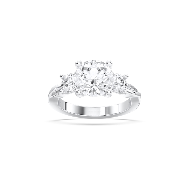 ROUND SIDE STONES RING