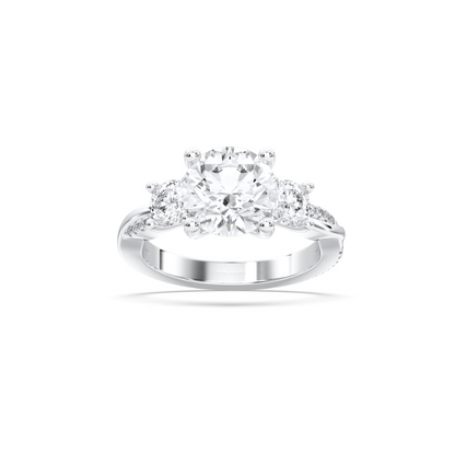 ROUND SIDE STONES RING