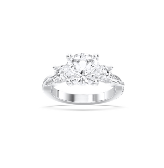 ROUND SIDE STONES RING
