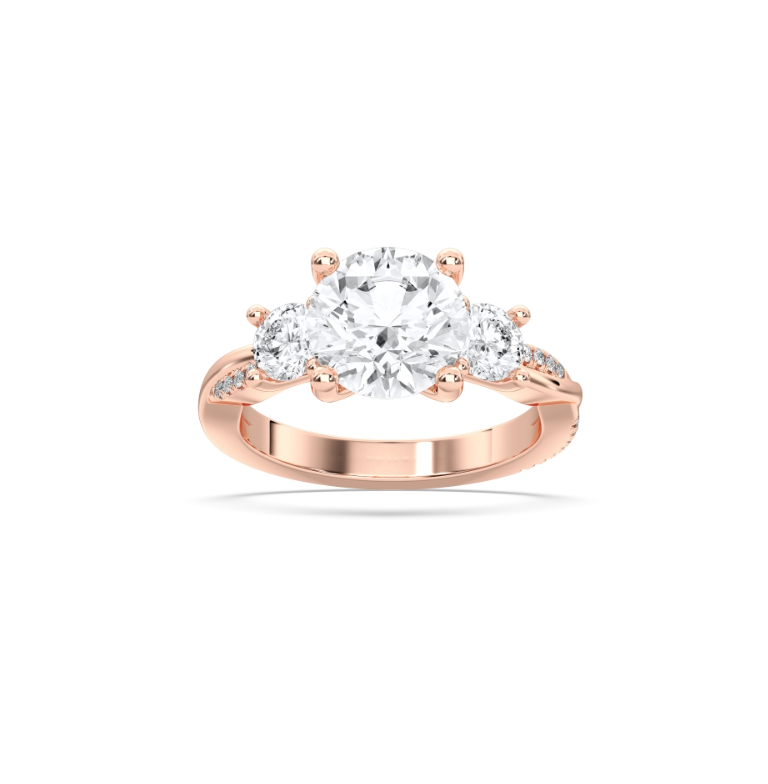 ROUND SIDE STONES RING