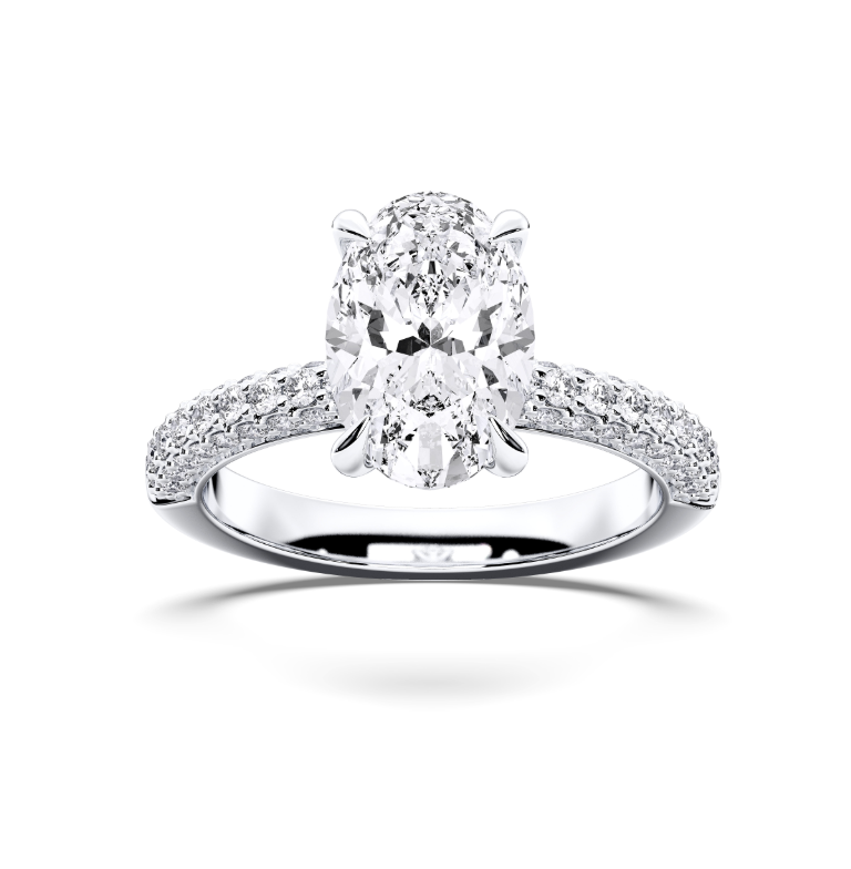 OVAL SIDE STONES RING