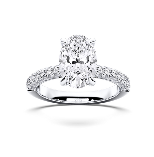 OVAL SIDE STONES RING