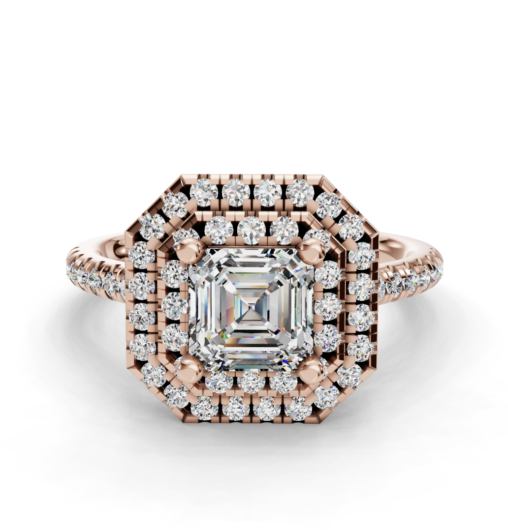 ASSCHER HALO WITH PAVE RING