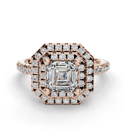 ASSCHER HALO WITH PAVE RING