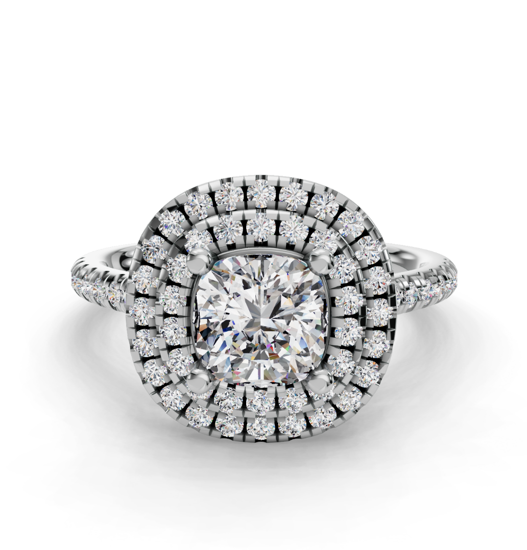 CUSHION HALO WITH PAVE RING