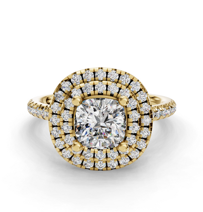 CUSHION HALO WITH PAVE RING
