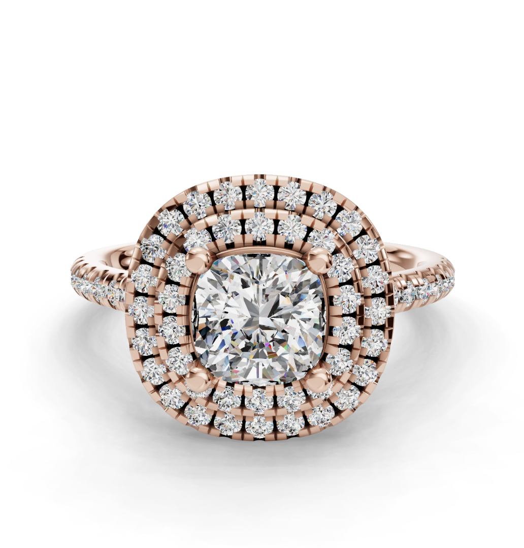 CUSHION HALO WITH PAVE RING