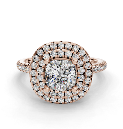 CUSHION HALO WITH PAVE RING