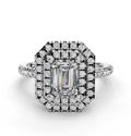 EMERALD HALO WITH PAVE RING