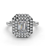 EMERALD HALO WITH PAVE RING