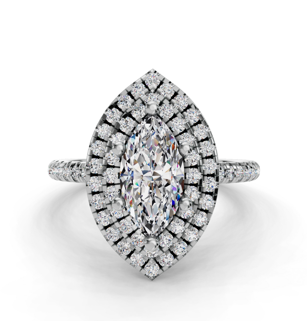 MARQUISE HALO WITH PAVE RING