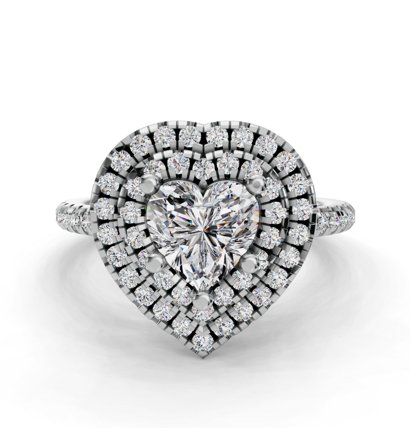 HEART HALO WITH PAVE RING