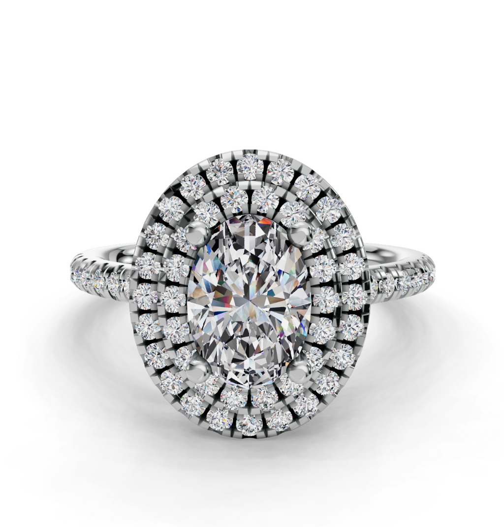 OVAL HALO WITH PAVE RING