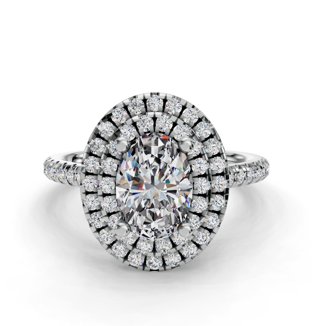 OVAL HALO WITH PAVE RING