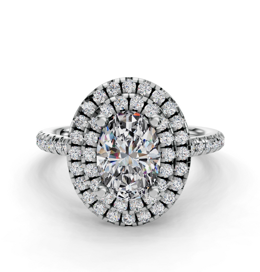 OVAL HALO WITH PAVE RING
