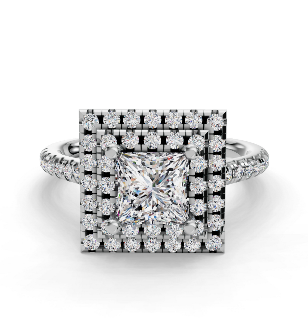 PRINCESS HALO WITH PAVE RING