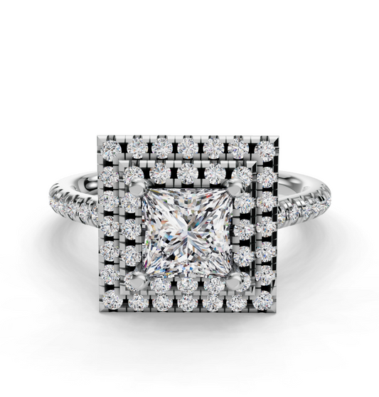 PRINCESS HALO WITH PAVE RING