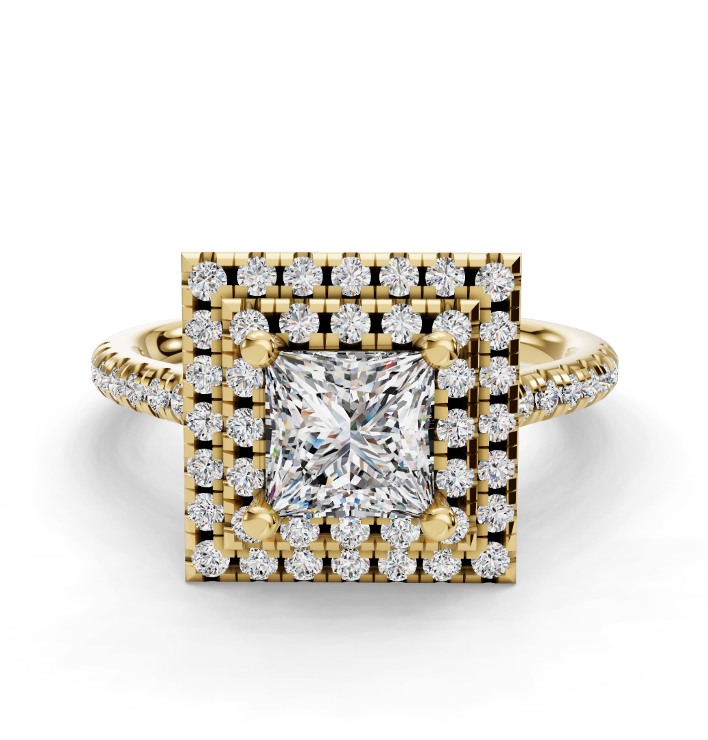 PRINCESS HALO WITH PAVE RING