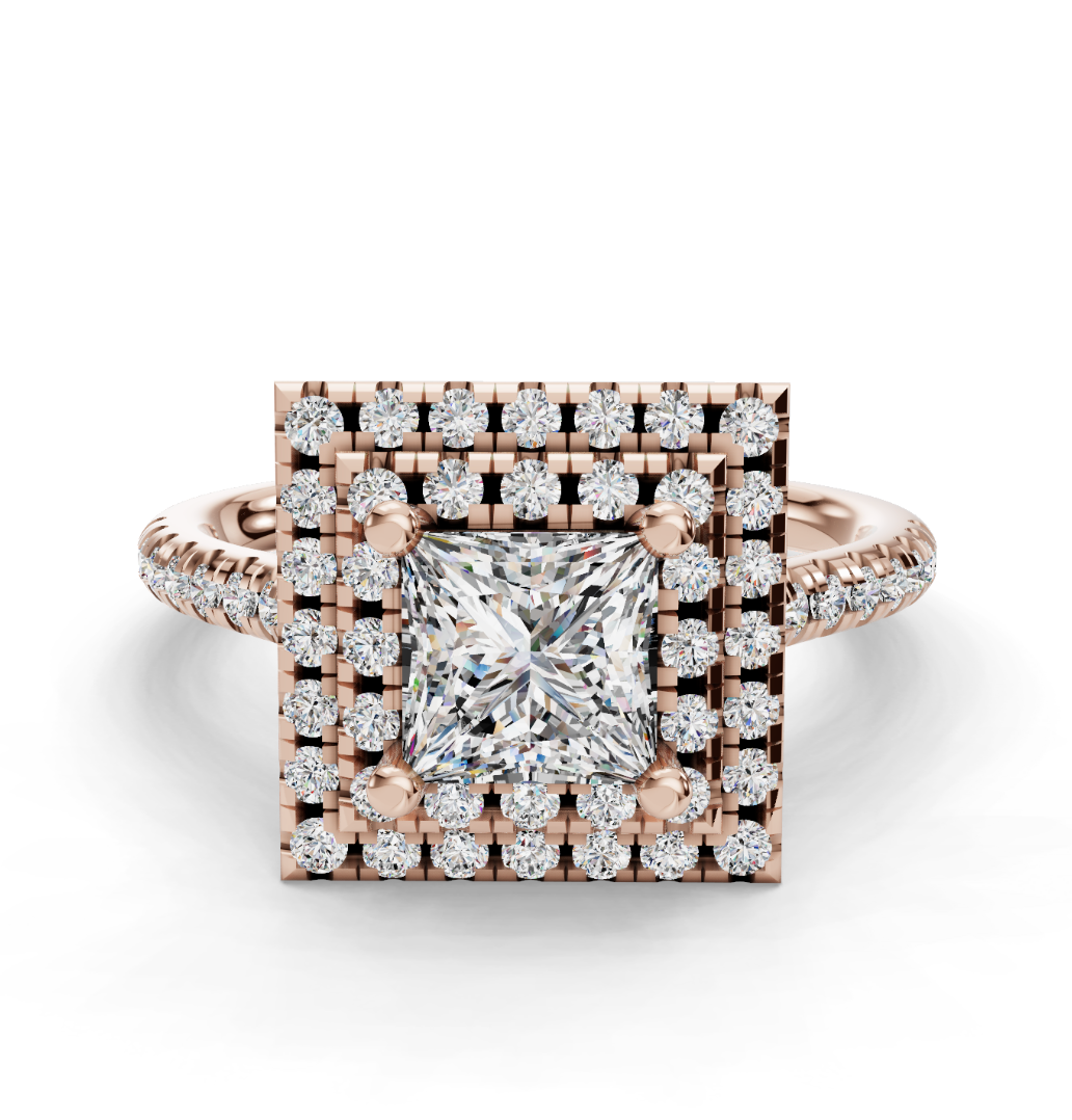 PRINCESS HALO WITH PAVE RING