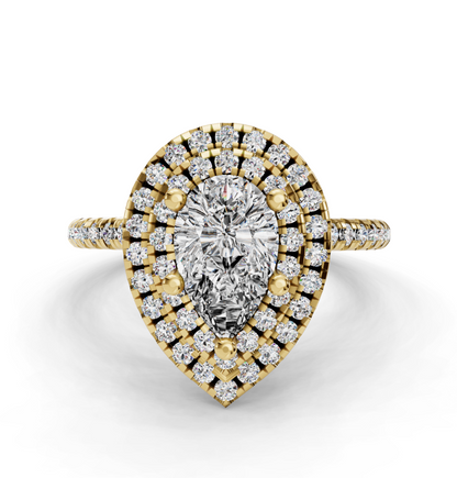 PEAR HALO WITH PAVE RING