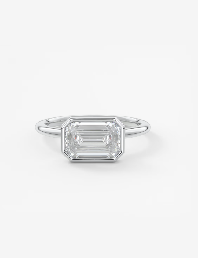 EMERALD EAST WEST WITH BEZEL RING