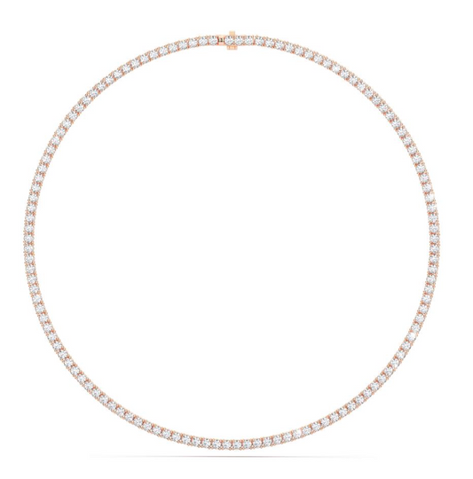14K ROSE ROUND TENNIS NECKLACE ( READY TO SHIP )